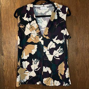 Calvin Klein vneck sleeveless blouse, size L